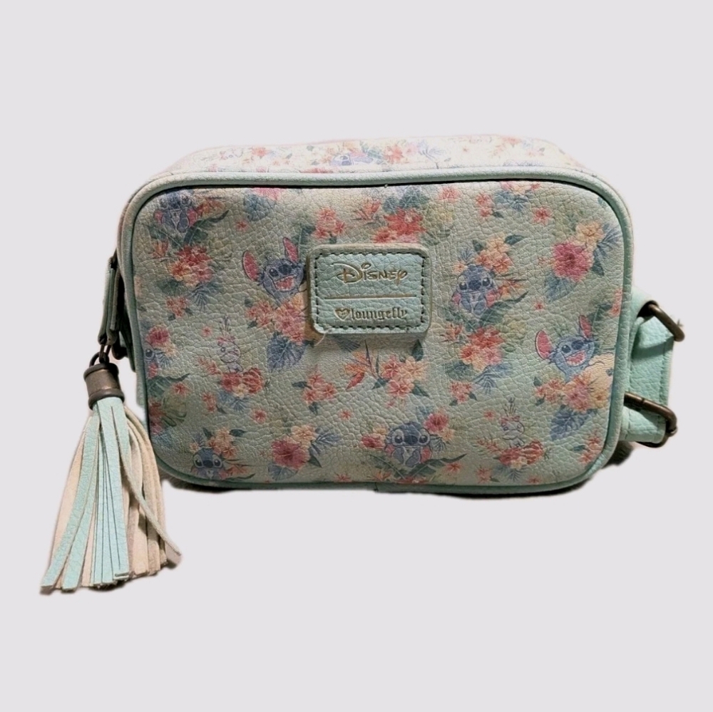 Loungefly Floral Crossbody Bag Lilo And Stitch Mint Blue Camera Mini Purse